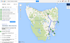 Amy, Dustin, Karla & Susan's Map o' Tassie