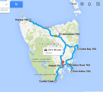 Bev & Jake's map 'o Tassie